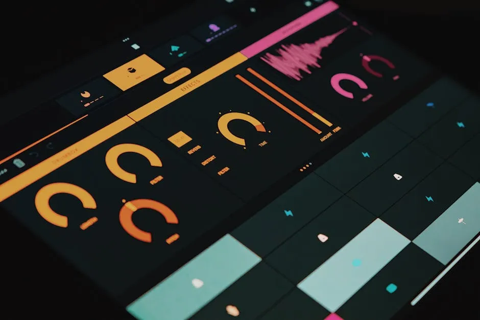 واجهة محطة عمل صوتية رقمية مشابهة لمخرجات Udio المنافسة لـ Suno AI